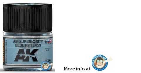 AK Interactive: Real color - Air Superiority Blue color FS 35450 - 10ml jar  - for all kits (ref. RC239), Paints and Tools > Colors > AK Interactive >  Ak Real Colors Air