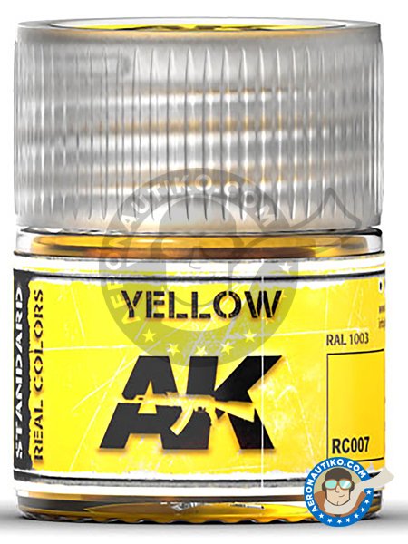 Yellow. RAL 1003. 10ml | Real color manufactured by AK Interactive (ref. RC007) image