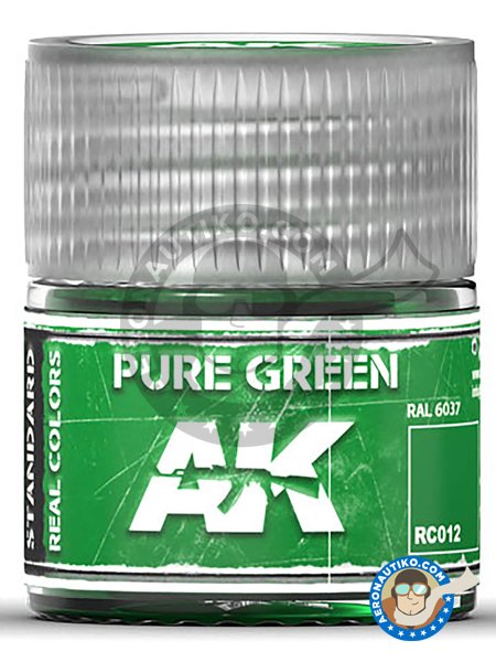 Pure green. RAL 6037. 10ml | Real color manufactured by AK Interactive (ref. RC012) image