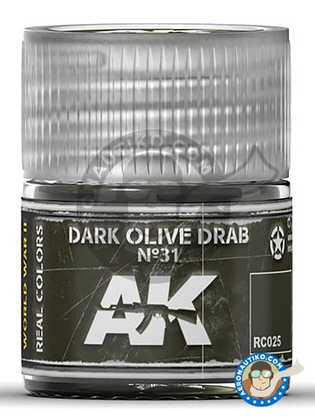 Dark olive drab. US Army. 10ml | Real color manufactured by AK Interactive (ref. RC025) image