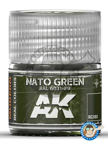 Color NATO Green RAL 6031-F9 | Acrylic paint manufactured by AK Interactive (ref. RC080) image