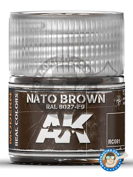 Color marrón OTAN RAL 8027-F9 | Real color fabricado por AK Interactive (ref. RC081) image