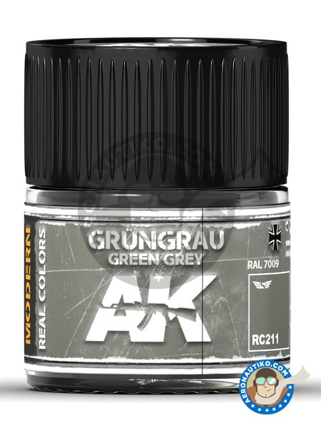 Gris verdoso. RAL 7009. Green grey. Grüngrau. 10ml | Real color fabricado por AK Interactive (ref. RC211) image