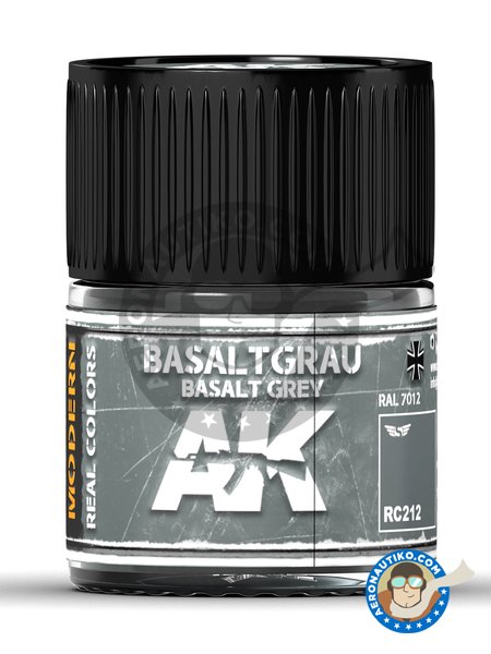 Gris basalto. RAL 7012. Basalt grey. Basaltgrau. | Real color fabricado por AK Interactive (ref. RC212) image
