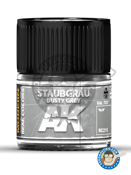 Gris polvoriento. RAL 7037. Dusty grey. Stubgrau. 10ml | Real color fabricado por AK Interactive (ref. RC215) image