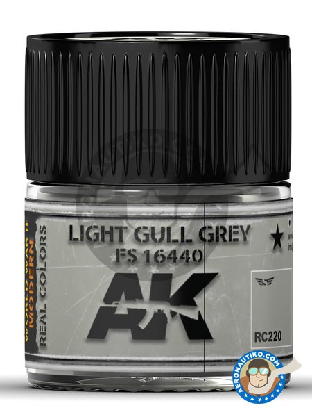 Gris claro FS 16440. Light gull grey. 10ml | Real color fabricado por AK Interactive (ref. RC220) image