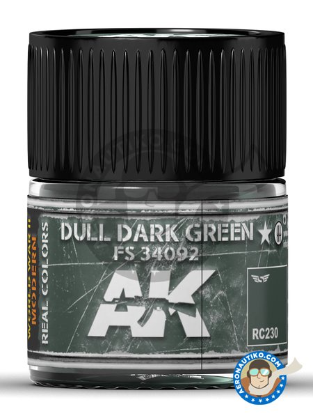Verde oscuro opaco FS 34092. 10ml | Real color fabricado por AK Interactive (ref. RC230) image