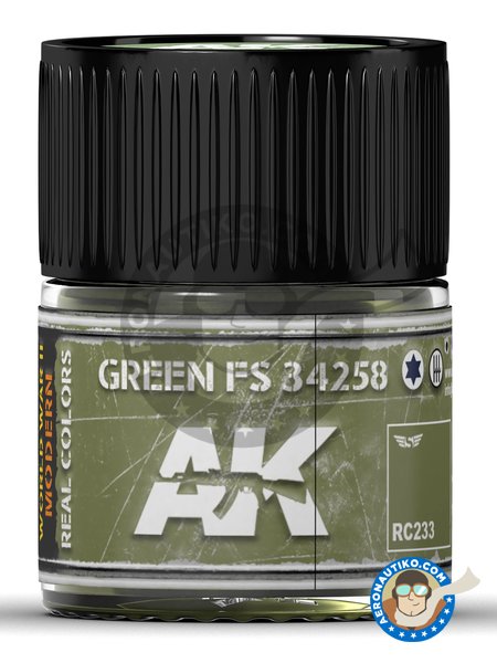 Color verde FS 34258. | Real color fabricado por AK Interactive (ref. RC233) image