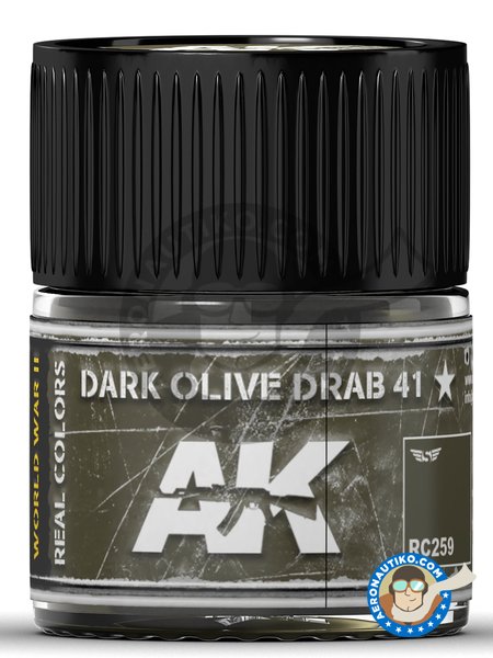 Dark Olive Drab color 41 | Real color manufactured by AK Interactive (ref. RC259) image