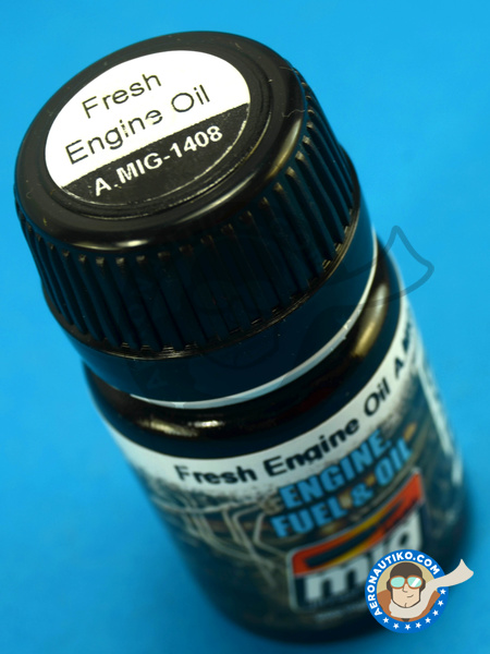 Aceite fresco de motor - Fresh Engine Oil - 30ml - Engine Fuel & Oil | Pintura esmalte fabricado por AMMO of Mig Jimenez (ref. A.MIG-1408) image