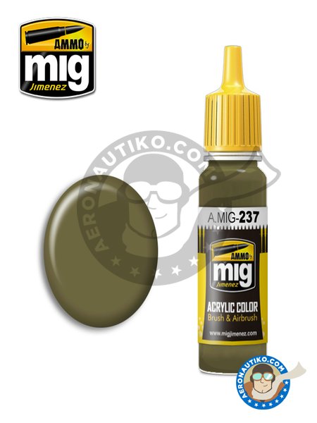 FS23070 Dark Olive Drab | Novedad 2018 | Pintura acrílica fabricado por AMMO of Mig Jimenez (ref. A.MIG-237) image