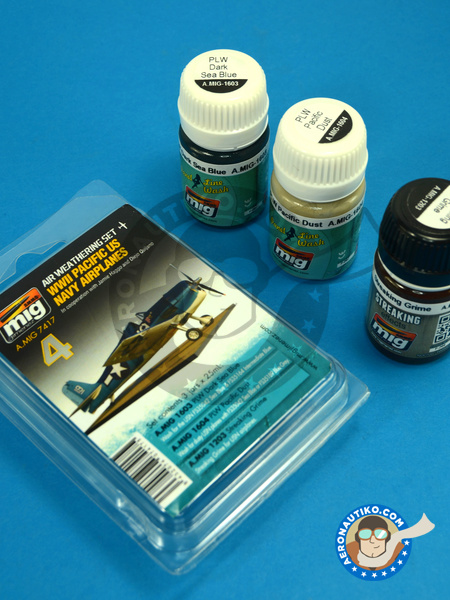 Color set for Pacific US Navy Airplanes | Paints set manufactured by AMMO of Mig Jimenez (ref. A.MIG-7417) image