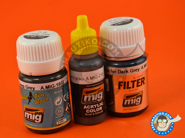 Image 1: WWII Late Luftwaffe cockpits | Color Set | Paints set manufactured by AMMO of Mig Jimenez (ref. A.MIG-7431) Image 1: WWII Late Luftwaffe cockpits | Color Set | Paints set manufactured by AMMO of Mig Jimenez (ref. A.MIG-7431)