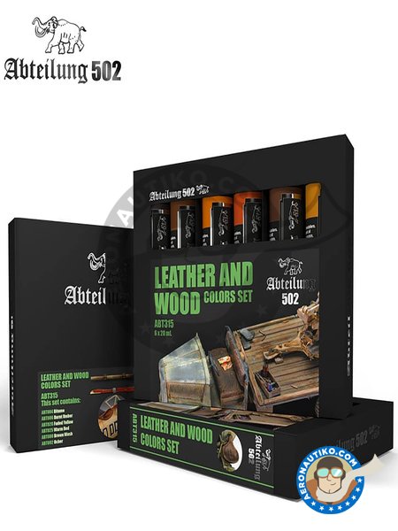 Leather and wood colors set | Oil set. manufactured by Abteilung 502 (ref. ABT315) image