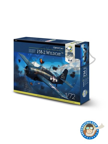 Grumman FM-2 "Wildcat" (Expert set) | Airplane kit in 1/72 scale manufactured by Arma Hobby (ref. 70031) image