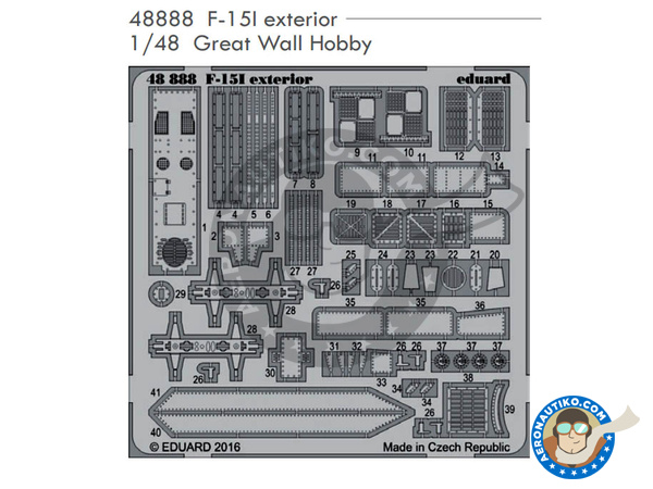 Image 1: McDonnell Douglas F-15 Eagle exterior I | Photo-etched parts in 1/48 scale manufactured by Eduard (ref. 48888) Image 1: McDonnell Douglas F-15 Eagle exterior I | Photo-etched parts in 1/48 scale manufactured by Eduard (ref. 48888)