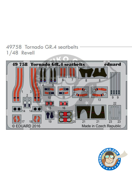Panavia Tornado cinturones GR. 4 | Cinturones en escala 1/48 fabricado por Eduard (ref. 49758) image