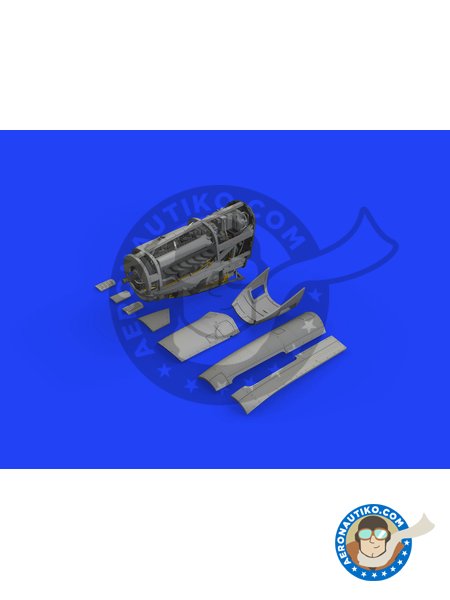 P-51D engine | Set Brassin de mejora y detallado en escala 1/48 fabricado por Eduard (ref. 648555) image