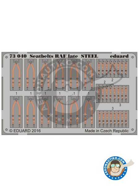 Seatbetls RAF late STEEL | Seatbelts in 1/72 scale manufactured by Eduard (ref. 73040) image