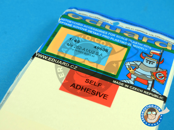 Image 1: Messerschmitt Me 262 Schwalbe A-1/U2 | Coloured photo-etched cockpit parts in 1/48 scale manufactured by Eduard (ref. ED49606) Image 1: Messerschmitt Me 262 Schwalbe A-1/U2 | Coloured photo-etched cockpit parts in 1/48 scale manufactured by Eduard (ref. ED49606)