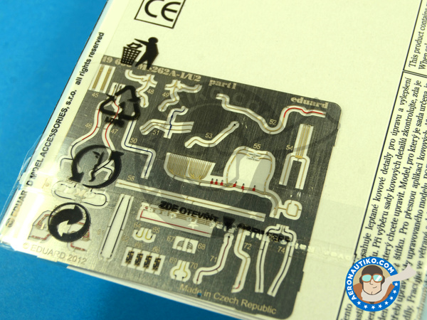 Image 3: Messerschmitt Me 262 Schwalbe A-1/U2 | Coloured photo-etched cockpit parts in 1/48 scale manufactured by Eduard (ref. ED49606) Image 3: Messerschmitt Me 262 Schwalbe A-1/U2 | Coloured photo-etched cockpit parts in 1/48 scale manufactured by Eduard (ref. ED49606)