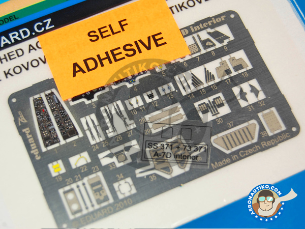 Image 1: Ling-Temco-Vought A-7 Corsair II D | Coloured photo-etched cockpit parts in 1/72 scale manufactured by Eduard (ref. EDSS371) Image 1: Ling-Temco-Vought A-7 Corsair II D | Coloured photo-etched cockpit parts in 1/72 scale manufactured by Eduard (ref. EDSS371)
