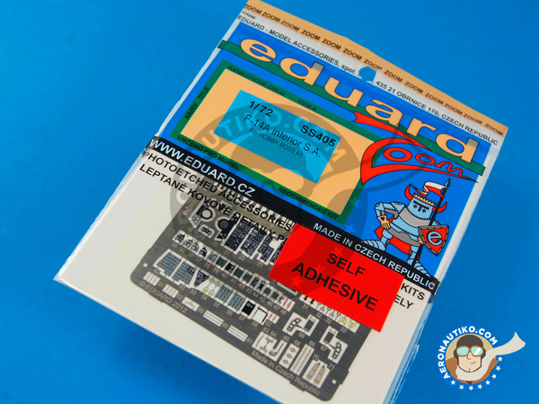 Image 1: Grumman F-14 Tomcat A | Coloured photo-etched cockpit parts in 1/72 scale manufactured by Eduard (ref. EDSS405) Image 1: Grumman F-14 Tomcat A | Coloured photo-etched cockpit parts in 1/72 scale manufactured by Eduard (ref. EDSS405)