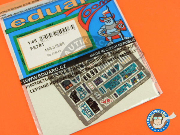 Image 2: Mikoyan MiG-31 -Cockpit | Coloured photo-etched cockpit parts in 1/48 scale manufactured by Eduard (ref. FE781) Image 2: Mikoyan MiG-31 -Cockpit | Coloured photo-etched cockpit parts in 1/48 scale manufactured by Eduard (ref. FE781)