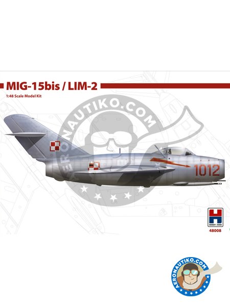 Mikoyan i Gurevich MiG-15bis/LIM-2 | Airplane kit in 1/48 scale manufactured by HOBBY 2000 (ref. 48008A) image