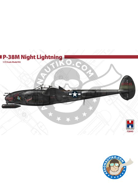 Lockheed P-38 M  "Night Lightning" | Maqueta de avión en escala 1/72 fabricado por HOBBY 2000 (ref. 72043) image