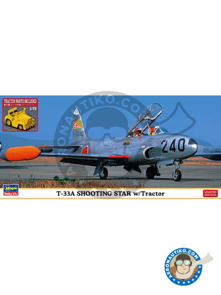 Lockheed T-33A "Shooting Star" & Tractor | Airplane kit in 1/72 scale manufactured by Hasegawa (ref. 02363) image