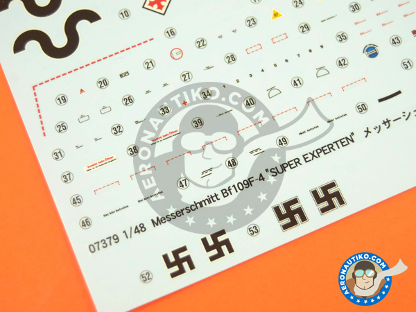 Image 7: Messerschmitt Bf 109 F-4 | Airplane kit in 1/48 scale manufactured by Hasegawa (ref. 07379) Image 7: Messerschmitt Bf 109 F-4 | Airplane kit in 1/48 scale manufactured by Hasegawa (ref. 07379)