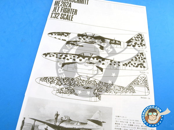 Image 7: Messerschmitt Me 262 Schwalbe V056 Nachtjäger Prototype | Airplane kit in 1/32 scale manufactured by Hasegawa (ref. 08237) Image 7: Messerschmitt Me 262 Schwalbe V056 Nachtjäger Prototype | Airplane kit in 1/32 scale manufactured by Hasegawa (ref. 08237)