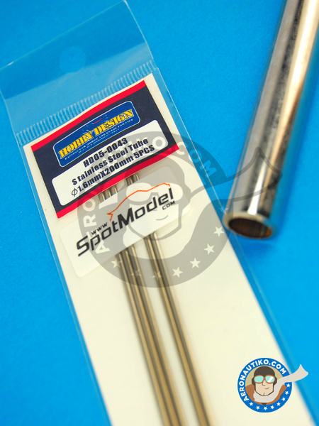 Stainless steel tube 1.6mm x 200mm | Material manufactured by Hobby Design (ref. HD05-0043) image