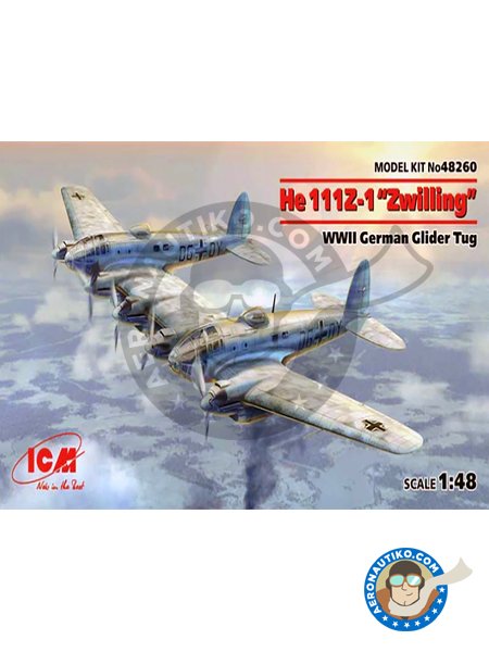 Heinkel He-111Z-1 Zwilling" | Airplane kit in 1/48 scale manufactured by ICM (ref. 48260) image