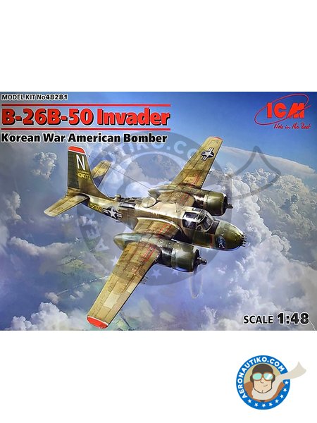 B-26B-50 Invader Guerra de Corea. Korean War American Bomber | Maqueta de avión en escala 1/48 fabricado por ICM (ref. 48281) image
