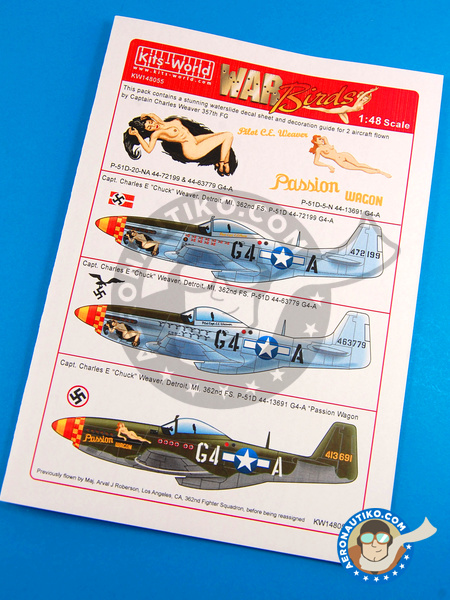 North American P-51 Mustang D | Marking / livery in 1/48 scale manufactured by Kits World (ref. KW148055) image