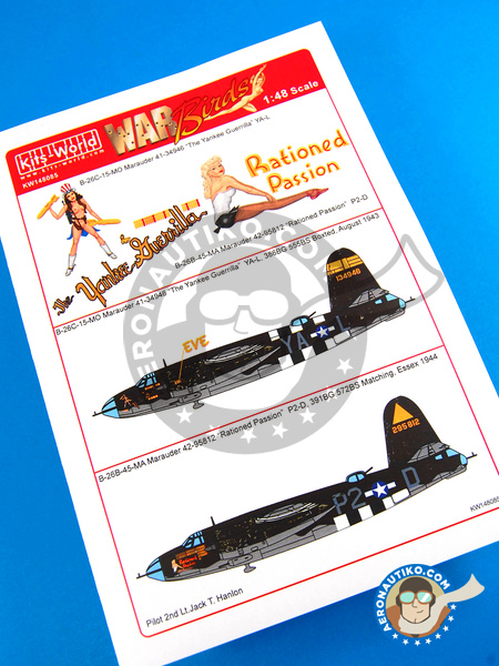 Martin B-26 Marauder B | Marking / livery in 1/48 scale manufactured by Kits World (ref. KW148085) image