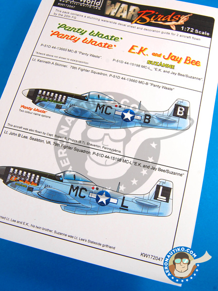 North American P-51 Mustang D | Marking / livery in 1/72 scale manufactured by Kits World (ref. KW172047) image