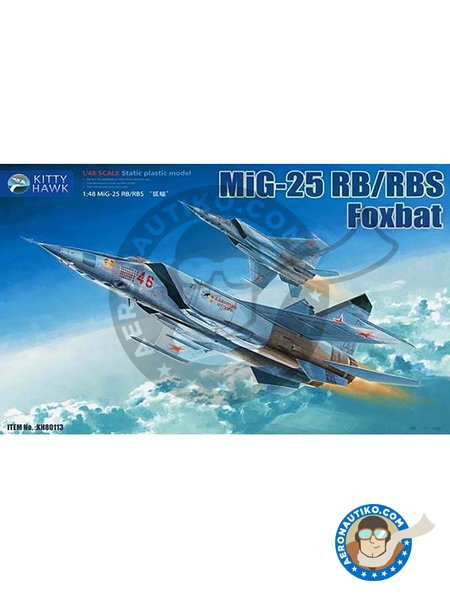 MiG-25RB/RBS "Foxbat-B/D" | Airplane kit in 1/48 scale manufactured by Kitty Hawk (ref. KH80113) image