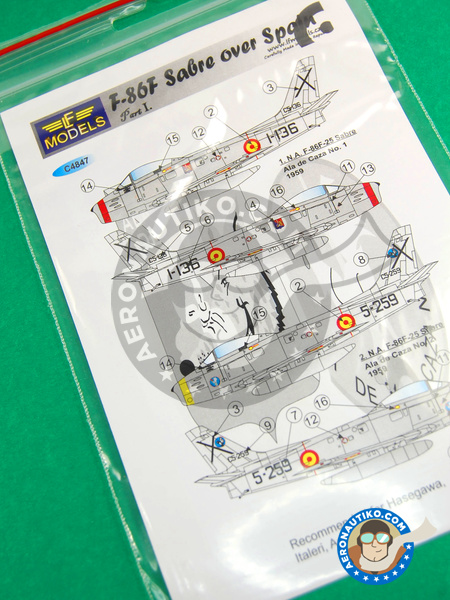 North American F-86 Sabre F | Decals in 1/48 scale manufactured by LF Models (ref. LF-C4847) image