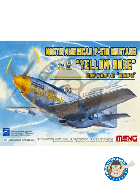 North American P-51D Mustang 'Yellow Nose' | Airplane kit in 1/48 scale manufactured by Meng Model (ref. LS-009) image
