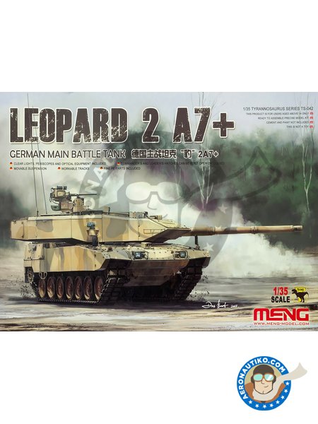 Leopard 2 A7 + | Tank kit in 1/35 scale manufactured by Meng Model (ref. TS-042) image