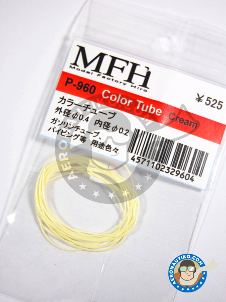 Tubo color crema de 0.4 mm (exterior) x 0.2 mm (interior) x 50 cm (longitud) | Tubo fabricado por Model Factory Hiro (ref. MFH-P960) image
