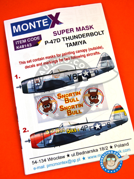 Republic P-47 Thunderbolt D Bubble Top | Masks in 1/48 scale manufactured by Montex Mask (ref. K48143) image