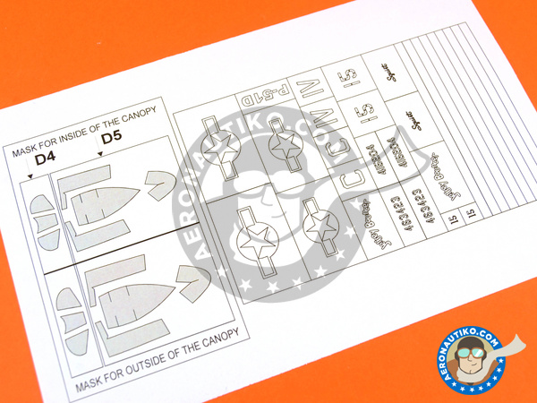 Image 4: North American P-51 Mustang D | Masks in 1/48 scale manufactured by Montex Mask (ref. K48153) Image 4: North American P-51 Mustang D | Masks in 1/48 scale manufactured by Montex Mask (ref. K48153)