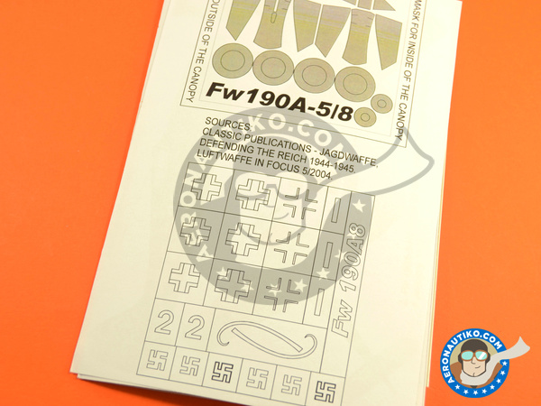 Image 5: Focke-Wulf Fw 190 Würger A-8 | Masks in 1/48 scale manufactured by Montex Mask (ref. K48210) Image 5: Focke-Wulf Fw 190 Würger A-8 | Masks in 1/48 scale manufactured by Montex Mask (ref. K48210)