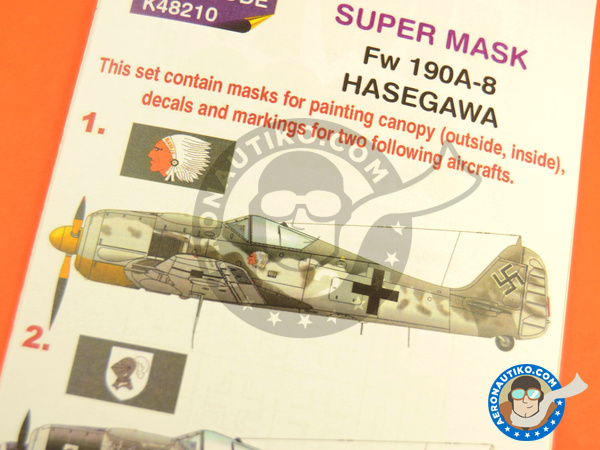Image 6: Focke-Wulf Fw 190 Würger A-8 | Masks in 1/48 scale manufactured by Montex Mask (ref. K48210) Image 6: Focke-Wulf Fw 190 Würger A-8 | Masks in 1/48 scale manufactured by Montex Mask (ref. K48210)