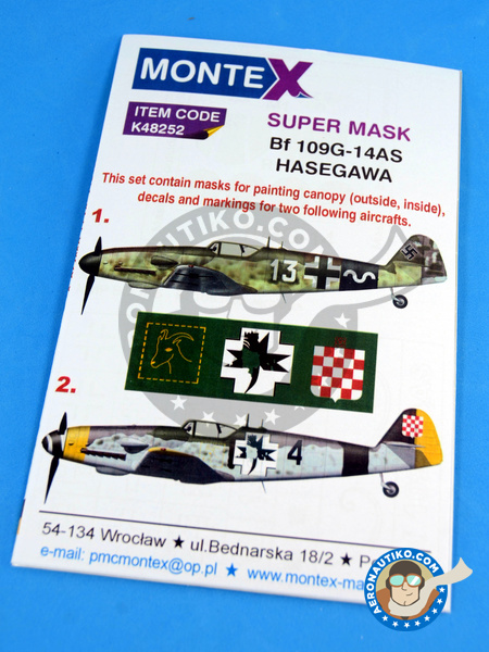 Messerschmitt Bf 109 G-14AS | Masks in 1/48 scale manufactured by Montex Mask (ref. K48252) image