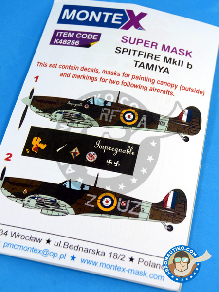 Supermarine Spitfire Mk Iib | Masks in 1/48 scale manufactured by Montex Mask (ref. K48256) image